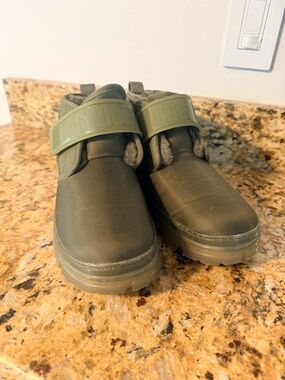 UGG Neumel Monogram Olive Green Waterproof Boots